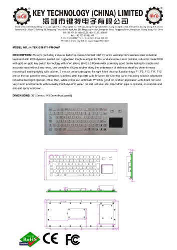 K-TEK-B361TP-FN-DWP Datasheet