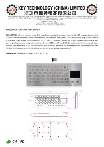 K-TEK-B380TP-FN-DT-DWP-2.4G data sheet