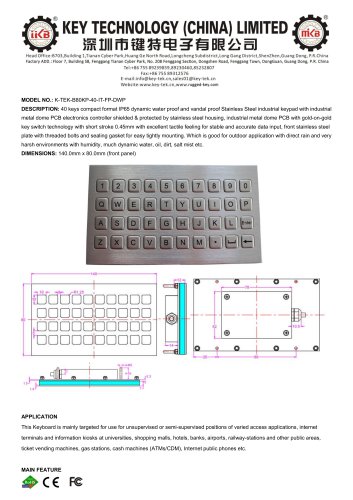 K-TEK-B80KP-40-IT-FP-DWP datasheet