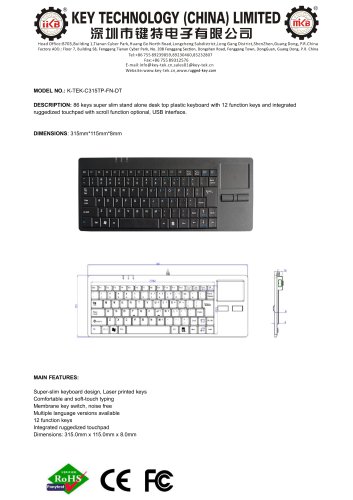 K-TEK-C315TP-FN-DT data sheet