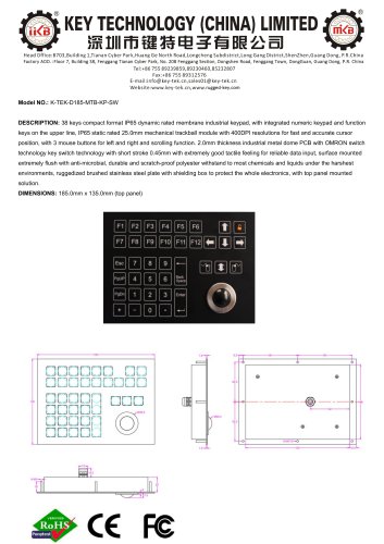 K-TEK-D185-MTB-KP-SW-data sheet