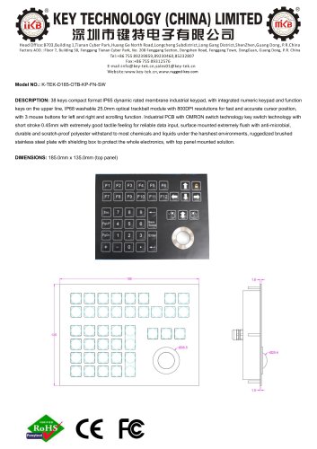 K-TEK-D185-OTB-KP-SW  data sheet