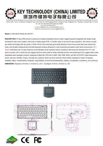 K-TEK-M270-FN-BL-ML+M73TP datasheet