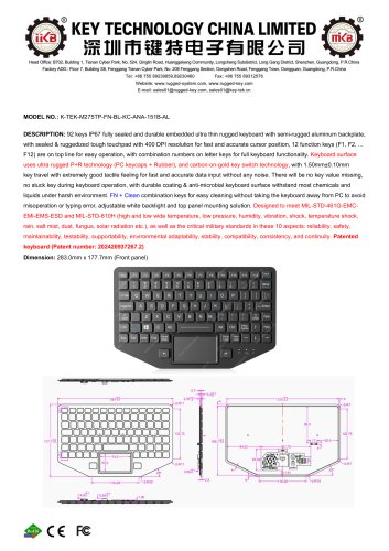  K-TEK-M275TP-FN-BL-KC-ANA-151B-AL