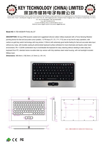 K-TEK-M306HP-FN-BL-ML-DT data sheet