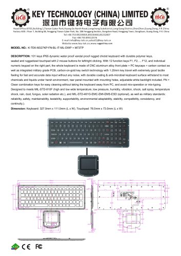 K-TEK-M327KP-FN-BL-IT-ML-DWP+M73TP Data sheet