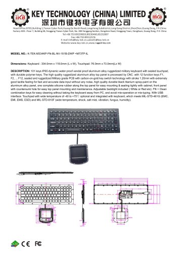 K-TEK-M334KP-FN-BL-NV-151B-DWP+M73TP-IL Data sheet