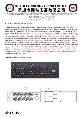 K-TEK-M350-38-MTB-FN-BL-NV-151B