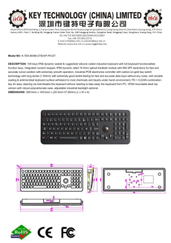 K-TEK-M396-OTB-KP-FN-DT data sheet