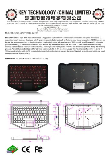 K-TEK-V275TP-FN-BL-SC-FDT datasheet