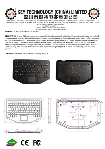 K-TEK-V275TP-FN-BL-SC-WF-FDT datasheet