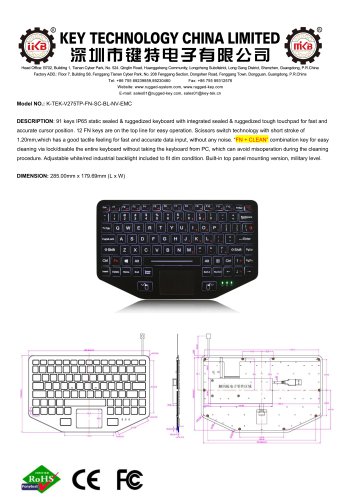 K-TEK-V275TP-FN-SC-BL-NV-EMC datasheet