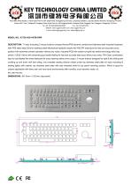 Stainless steel trackball keyboard K-TEK-A361-MTB-DWP data sheet