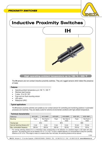 Inductive Proximity Switches IH