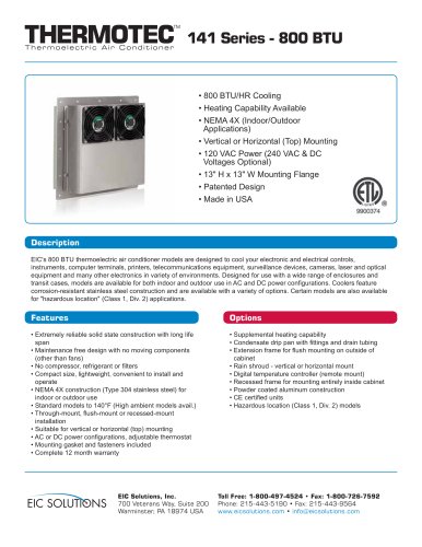 thermotech 141 Series - 800 BTU