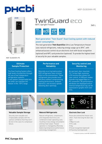 MDF-DU303VXH-PE - TwinGuard -86&deg;C Upright Freezer