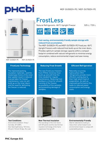 MDF-DU500ZH-PE / MDF-DU700ZH-PE - FrostLess ULT Freezers (-86&deg;C)