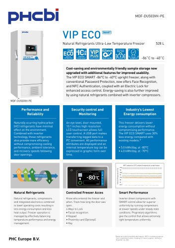 MDF-DU503VH-PE - VIP SMART ULT Freezers (-86&deg;C)