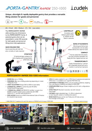 PORTA-GANTRY RAPIDE 250-1000