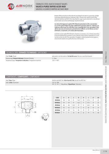 VALVES A PURGE RAPIDE ACIER INOX