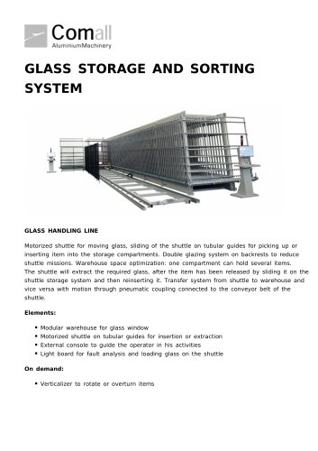 GLASS STORAGE AND SORTING SYSTEM