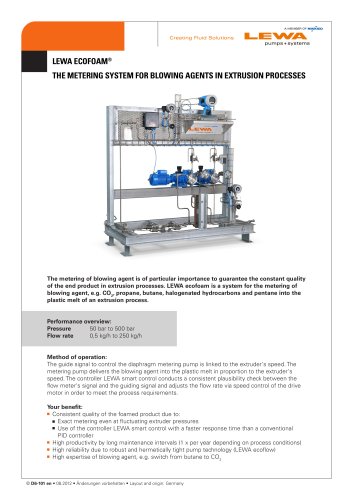 LEWA ecofoam - The metering system for blowing agents in extrusion processes_2012