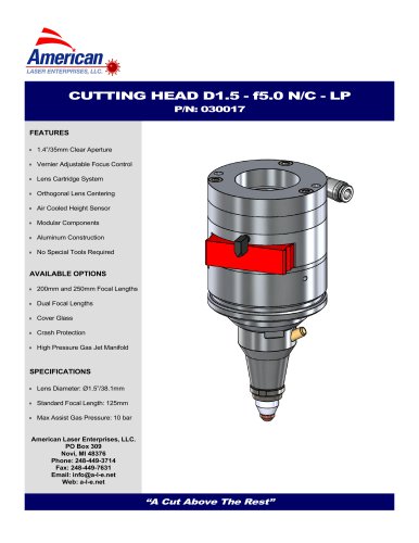 CUTTING HEAD Ø1.5" - f5.0" N/C - LP