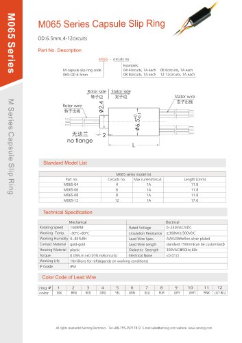 M065 Series Capsule Slip Ring