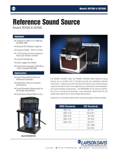 Reference Sound Source - Models REF500 & REF600.