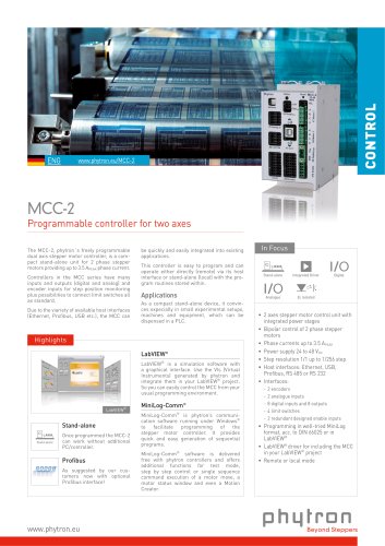 Linear Stepper Motor Control for Two Axes MCC-2 LIN