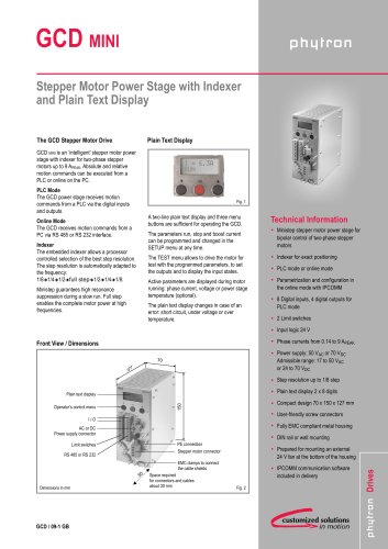 Stepper Motor Drives with Plain Text Display: GCD 93-70 