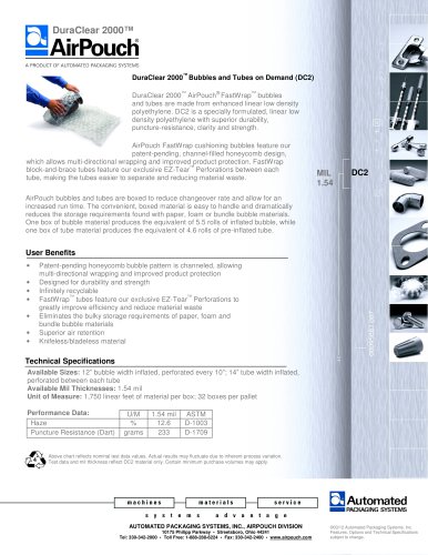 DuraClear 2000? Bubbles and Tubes on Demand (DC2)