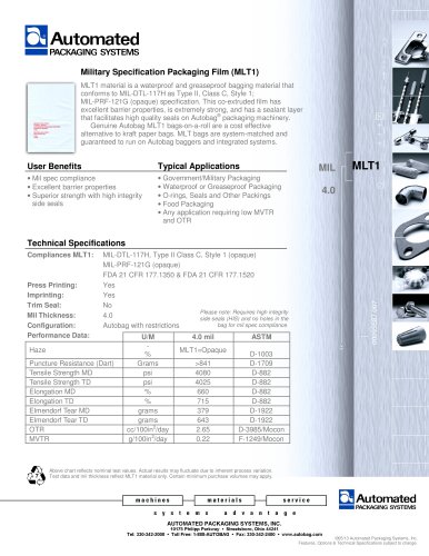 Military Specification Packaging Film (MLT1)