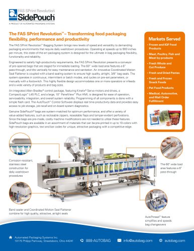 The FAS SPrint Revolution™– Transforming food packaging flexibility, performance and productivity