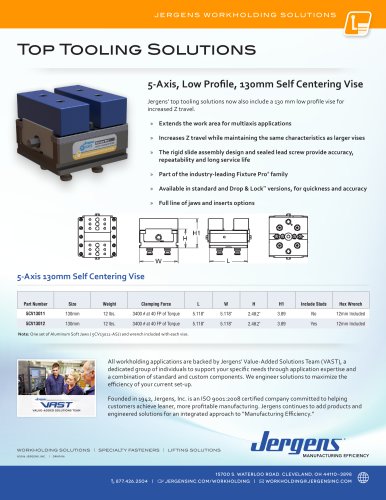 5-Axis Low Profile 130mm Self-Centering Vise