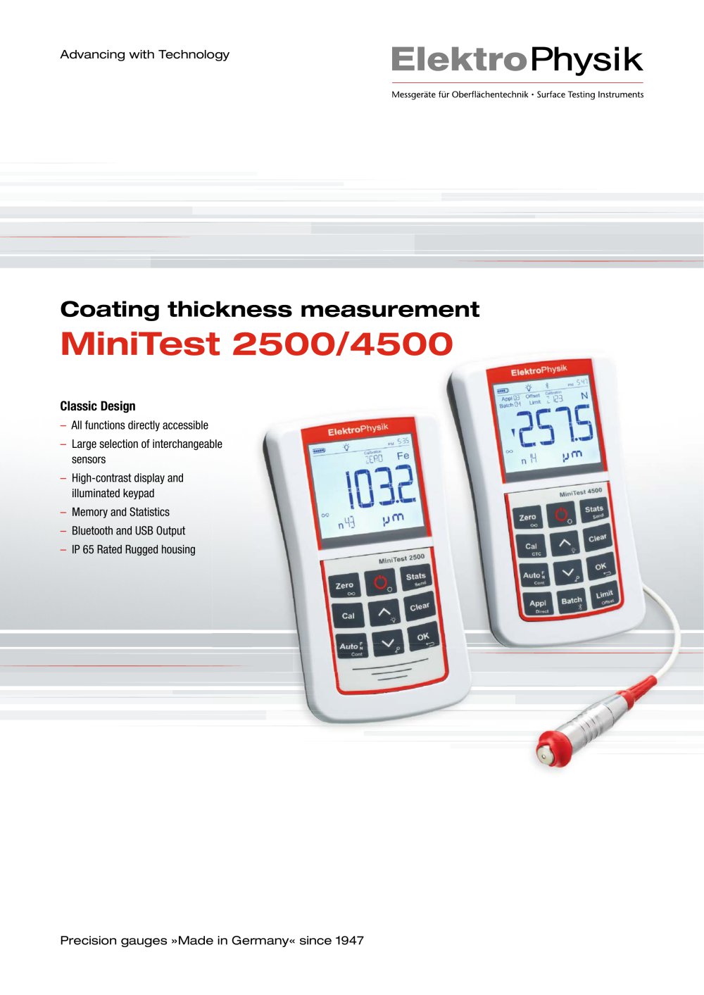 MiniTest 4500 - coating thickness measurement - ElektroPhysik Dr. Steingroever GmbH & Co. KG