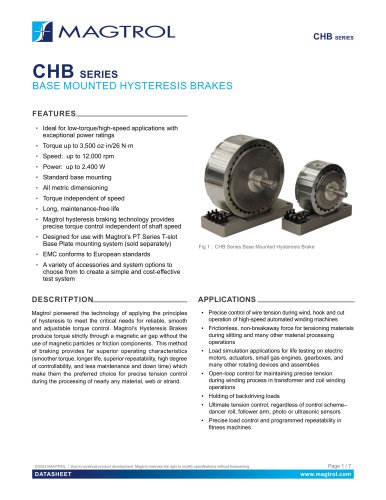 CHB Series | Base Mounted Hysteresis Brake