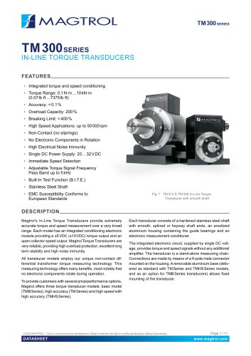 TM 300 Series | In-Line Torque Transducer