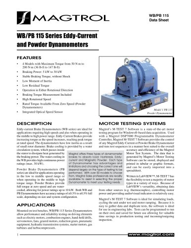 WB/PB 115 Series | Eddy-current & Powder Brake Dynamometers