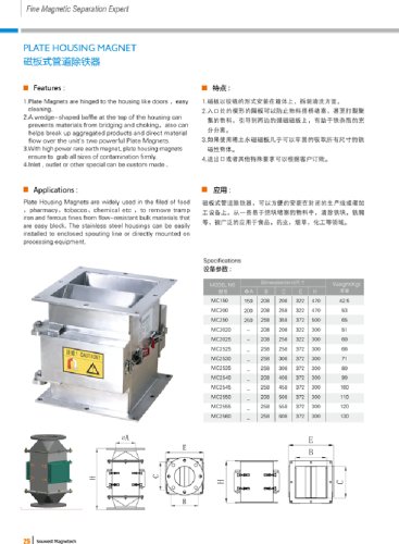 Plate Housing Magnetic Separator