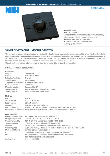 3-button 38 mm OEM trackball module