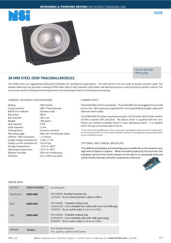 38 mm steel OEM trackball module