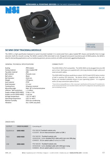 50 mm OEM trackball module