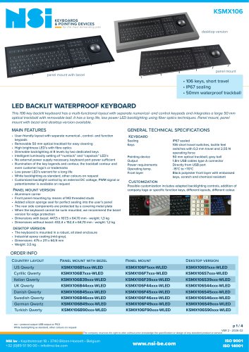 LED backlit waterproof keyboard - desktop