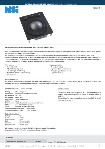 Self-draining trackball