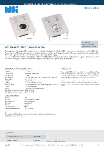 Vandalproof 25 mm trackball
