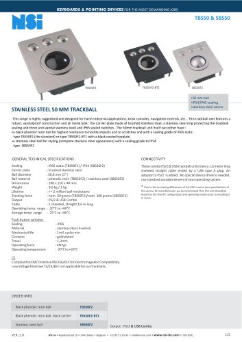 Vandalproof 50 mm trackball