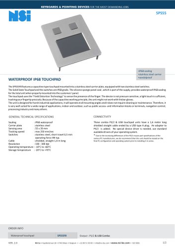 Waterproof IP68 touchpad