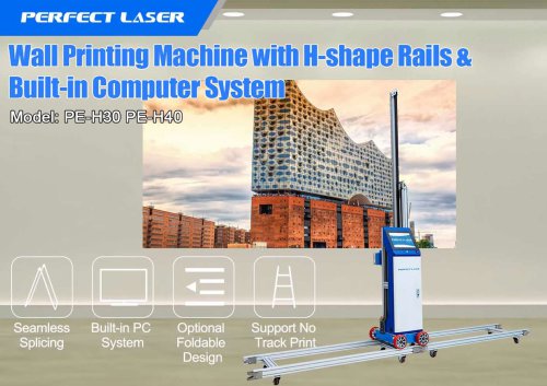 Perfect Laser Dual-heads Double Speed Wall Painting Printer Machine with LCD Control PE-H40