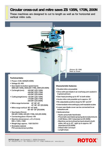 Circular cross-cut and mitre saws ZS 135N, 170N, 200N